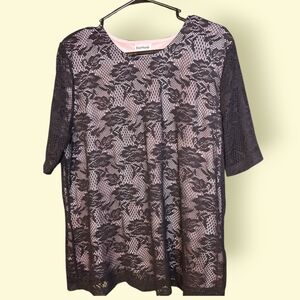 Elegant Black Lace Floral Blouse